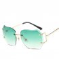 Luxury Clear Rimless Sunglasses Women Brand Designer Retro Vintage Points Summer Style Sun Glasses W