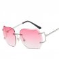Luxury Clear Rimless Sunglasses Women Brand Designer Retro Vintage Points Summer Style Sun Glasses W