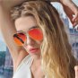 Luxury Flat Lens Mirror aviator Sunglasses Women Brand Designer Retro Metal Frame Sun Glasses For Wo