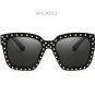 Classic Sunglasses Women Steampunk Brand Designer Rivets Decoration Acetate Frame Mirror lens Sun Gl