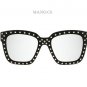 Classic Sunglasses Women Steampunk Brand Designer Rivets Decoration Acetate Frame Mirror lens Sun Gl