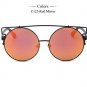 Top Quality Alloy Frame Sunglasses Women Classic Reflective Coating Brand Design Vintage Round Sun G