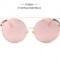 Top Quality Alloy Frame Sunglasses Women Classic Reflective Coating Brand Design Vintage Round Sun G
