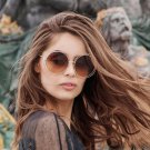 Lady Fashion Brand Designer Mirror Sun Glasses Female Hot Big Size Round Women Sunglasses