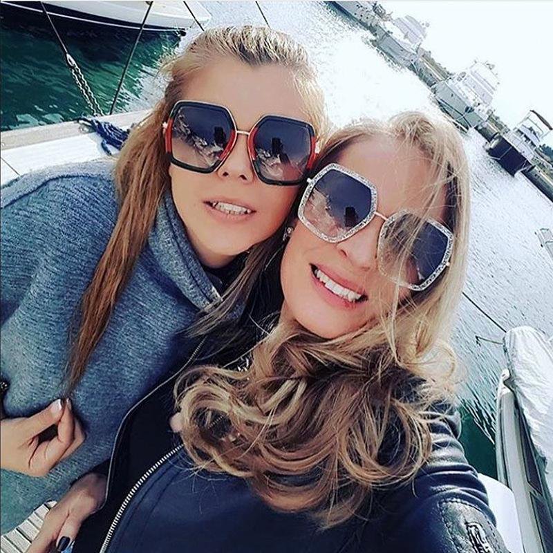 Newest sunglasses Woman square sunglasses vintage sunglasses oversize ladies green frame retro UV 40