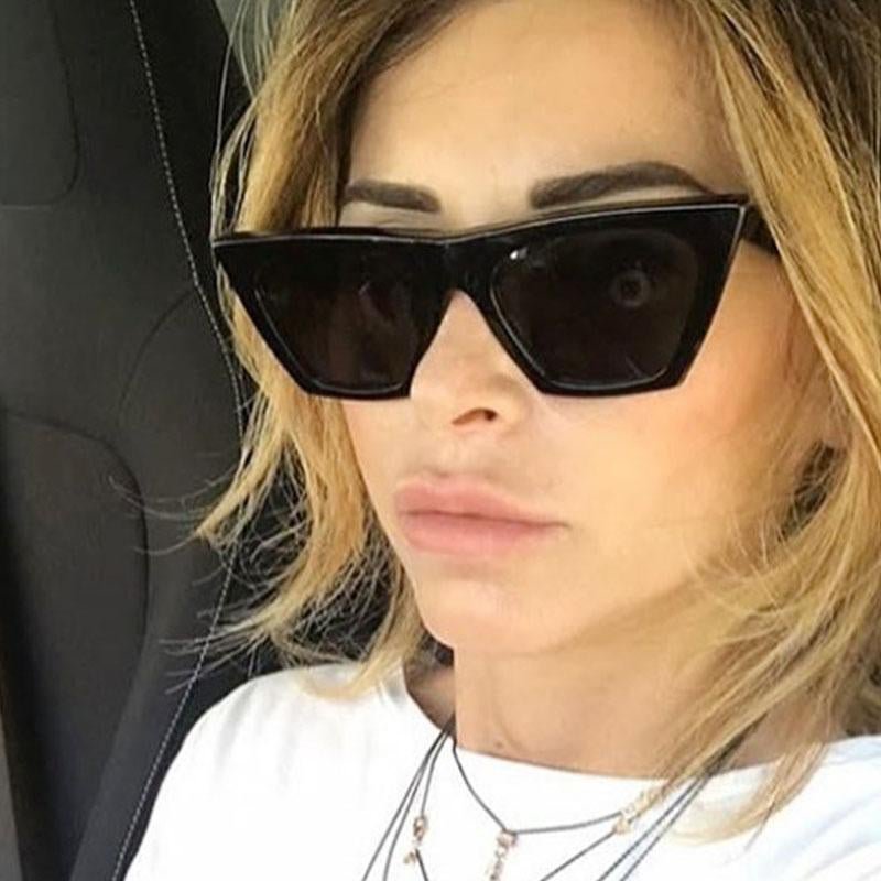 Cat Eye Sunglasses Women Brand Designer Gradient Lens Flat Top glasses For Women Red Black Shades UV