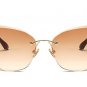 Fashion Rimless Cat Eye Sunglasses Women Brand Designer Clear Lens Gradient Sun Glasses Female UV400