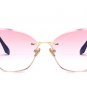 Fashion Rimless Cat Eye Sunglasses Women Brand Designer Clear Lens Gradient Sun Glasses Female UV400