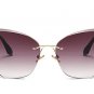 Fashion Rimless Cat Eye Sunglasses Women Brand Designer Clear Lens Gradient Sun Glasses Female UV400