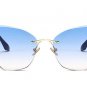 Fashion Rimless Cat Eye Sunglasses Women Brand Designer Clear Lens Gradient Sun Glasses Female UV400