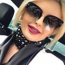 Newest Semi-Rimless Sunglasses Women Brand Designer Clear Lens Sun Glasses For Women Fashion Sunglas