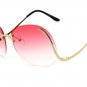 Oversized Sunglasses Women Brand Designer Rimless Woman Sun Glasses UV400 Oculos De Sol Feminino Gaf