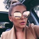Retro Three beams Sunglasses Women Brand Designer Coating Flat Sun Glasses Shades Pink Men UV400 Gla