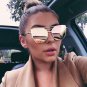 Retro Three beams Sunglasses Women Brand Designer Coating Flat Sun Glasses Shades Pink Men UV400 Gla
