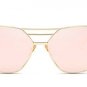 Retro Three beams Sunglasses Women Brand Designer Coating Flat Sun Glasses Shades Pink Men UV400 Gla