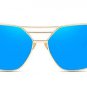 Retro Three beams Sunglasses Women Brand Designer Coating Flat Sun Glasses Shades Pink Men UV400 Gla