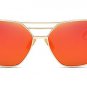 Retro Three beams Sunglasses Women Brand Designer Coating Flat Sun Glasses Shades Pink Men UV400 Gla