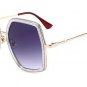 Hipster Polygon Square Sunglasses Women Brand Designer Fashion Mirror Gradient Ocean Lens Shades ocu