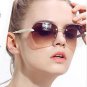 New Sunglasses Women Brand Designer Diamond Trimming Rimless Sun Glasses Uneasy Break Lens Oculos De