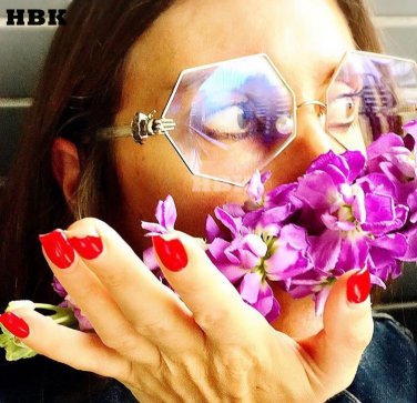 Unique Hexagon Square Clear Sunglasses Women Fashion Brand Designer Men Metal Frame Transparent Sun 
