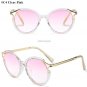 Fashion Oversized Round Cat Eye Sunglasses Women UV400 Retro Brand Designer Big Frame Sun Glasses Fo