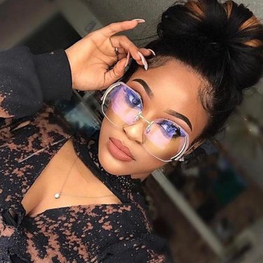 Rimless Gradient Classic Eyeglasses Sunglasses Gold Metal Frame Women Men UV400 Vintage Sun Glasses 