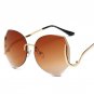 Rimless Gradient Classic Eyeglasses Sunglasses Gold Metal Frame Women Men UV400 Vintage Sun Glasses