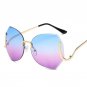 Rimless Gradient Classic Eyeglasses Sunglasses Gold Metal Frame Women Men UV400 Vintage Sun Glasses