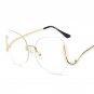 Rimless Gradient Classic Eyeglasses Sunglasses Gold Metal Frame Women Men UV400 Vintage Sun Glasses