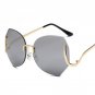 Rimless Gradient Classic Eyeglasses Sunglasses Gold Metal Frame Women Men UV400 Vintage Sun Glasses