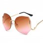 Rimless Gradient Classic Eyeglasses Sunglasses Gold Metal Frame Women Men UV400 Vintage Sun Glasses