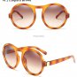 Luxury Brand Designer Italy Round Sunglasses Women 2017 Brown Vintage Metal Shade Frame Retro Cross 