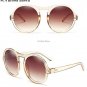 Luxury Brand Designer Italy Round Sunglasses Women 2017 Brown Vintage Metal Shade Frame Retro Cross 