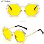 2017 New Hexagon Sunglasses Clear Women Brand Designer Retro MyopiaSunglass Classic Female Gradient