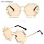 2017 New Hexagon Sunglasses Clear Women Brand Designer Retro MyopiaSunglass Classic Female Gradient