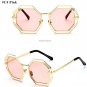 2017 New Hexagon Sunglasses Clear Women Brand Designer Retro MyopiaSunglass Classic Female Gradient