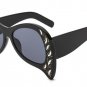 Sexy Luxury Cat Eye Sunglasses Retro Special Bat Shade Pink Black Brown Rivet Oversized Cat Eye Shad