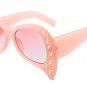 Sexy Luxury Cat Eye Sunglasses Retro Special Bat Shade Pink Black Brown Rivet Oversized Cat Eye Shad