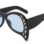 Sexy Luxury Cat Eye Sunglasses Retro Special Bat Shade Pink Black Brown Rivet Oversized Cat Eye Shad