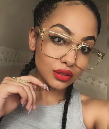 Brand Designer Oversized Men Sunglass Women Flat Top Sun Glasses Square Male Large Mirror Fashion Cl