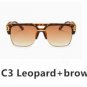 Brand Designer Oversized Men Sunglass Women Flat Top Sun Glasses Square Male Large Mirror Fashion Cl