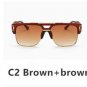 Brand Designer Oversized Men Sunglass Women Flat Top Sun Glasses Square Male Large Mirror Fashion Cl