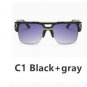 Brand Designer Oversized Men Sunglass Women Flat Top Sun Glasses Square Male Large Mirror Fashion Cl