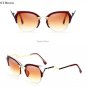 Fashion Oversized Cat Eye Diamond Mirror Sunglasses Women Brand Designer Metal Frame Lady Sun Galss