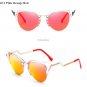 Fashion Oversized Cat Eye Diamond Mirror Sunglasses Women Brand Designer Metal Frame Lady Sun Galss