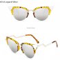 Fashion Oversized Cat Eye Diamond Mirror Sunglasses Women Brand Designer Metal Frame Lady Sun Galss