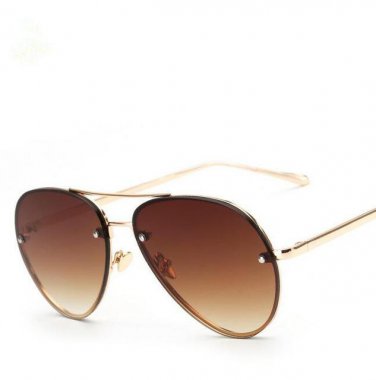 Classic Flat Top Sun glasses Ocean Pilot Mirror Sunglasses  Pink UV400 2017 Male Famous Cool Brand D