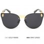 Gothic Skull Sunglasses Women Oversized Rimless Cat Eye Sunglasses Men Vintage Fashion Mirror Sun Gl