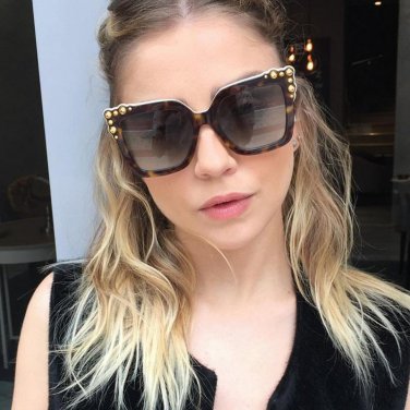 Big Frame Sunglasses New Diamond Rimmed Sun Glasses Square Butterfly Side Brand Designer Women Noble