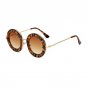 Round Sunglasses Women Brand Designer English Letters Bee Metal Frame Circle Sun Glasses Fashion Fem
